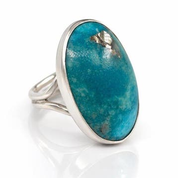 Turquoise - Zilver - Ring