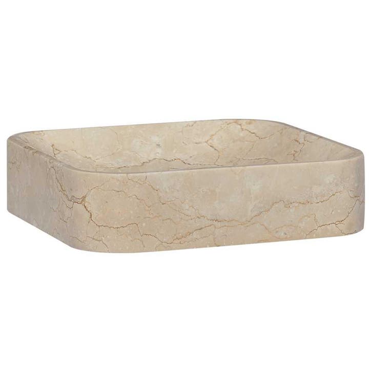 vidaXL Gootsteen 40x40x10 cm marmer crèmekleurig, Doe-het-zelf en Bouw, Sanitair, Nieuw, Verzenden