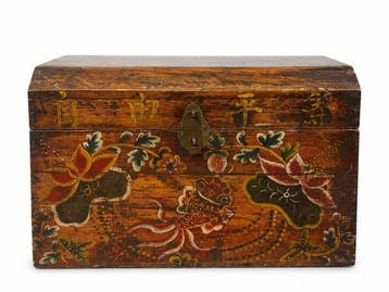 Caisse - Bois - valise faite à la main, Antiquités & Art, Curiosités & Brocante