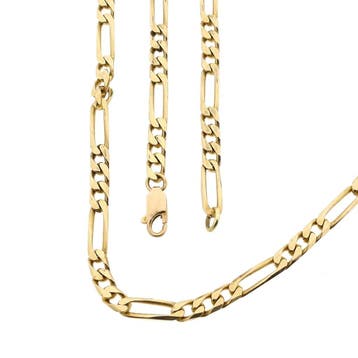 Gouden Figaro schakelketting, Handtassen en Accessoires, Kettingen, Ophalen of Verzenden, Gebruikt, Goud, Goud