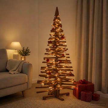 vidaXL Houten kerstboom KOTKA 150 cm Massief grenenhout, Diversen, Verzenden, Nieuw