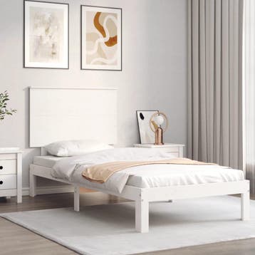 vidaXL Bedframe zonder matras massief grenenhout wit 140x200, Verzenden, Nieuw
