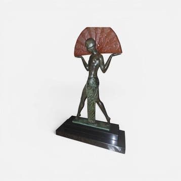 Max Le Verrier - Raymonde Guerbe - Lampe de table avec, Antiquités & Art