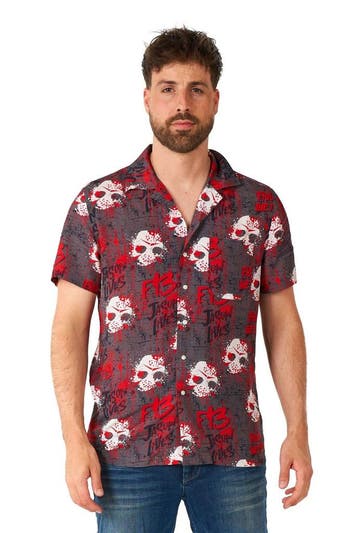 Friday the 13th Overhemd Korte Mouwen Heren OppoSuits, Verzenden, Nieuw