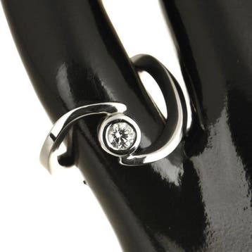 Ring - 18 karaat Witgoud Diamant (Natuurlijk)