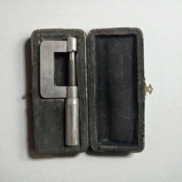 Sautter & Messner Schroefmicrometer - Staal, Hout, Leder -