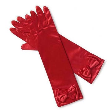 Prinsessenjurk - Handschoenen met strik - Rood - Kleedje, Verzenden, Nieuw