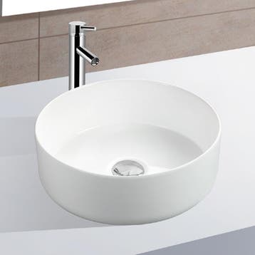 Waskom BWS Opbouw Keramiek Rond 36x36x12 cm Wit, Ophalen of Verzenden, Nieuw, Overige typen