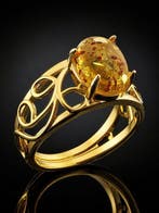 Barnsteen - Zilver - Ring - Baltic Beauty, Antiek en Kunst