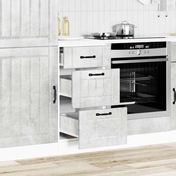 vidaXL Onderkast Lucca bewerkt hout betongrijs, Huis en Inrichting, Verzenden, Nieuw