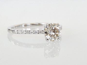 Bague de fiançailles - 14 carats Or blanc - 1.02ct. tw.
