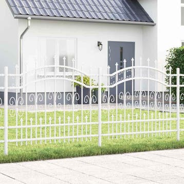 vidaXL Tuinhek KAMPEN 240 x 140 cm Poedercoated staal Wit, Verzenden
