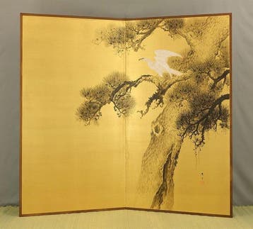 Bybu kamerscherm - Goudkleurige grond - Japan - Witte Havik