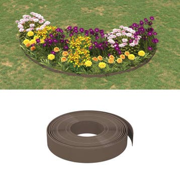 vidaXL Tuinranden 5 st 10 m 10 cm polyetheen bruin, Verzenden