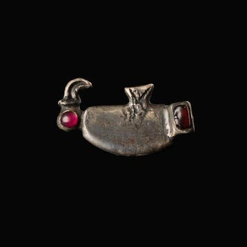 Vroeg-middeleeuws Zilver Merovingische vogel/raaf-broche met