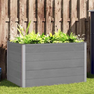vidaXL Plantenbak verhoogd 150x100x91 cm HKC grijs, Verzenden, Nieuw