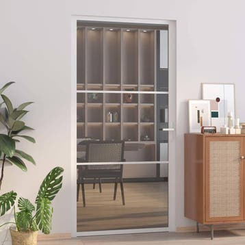 vidaXL Binnendeur 102,5x201,5 cm ESG-glas en aluminium wit, Doe-het-zelf en Bouw, Verzenden, Nieuw