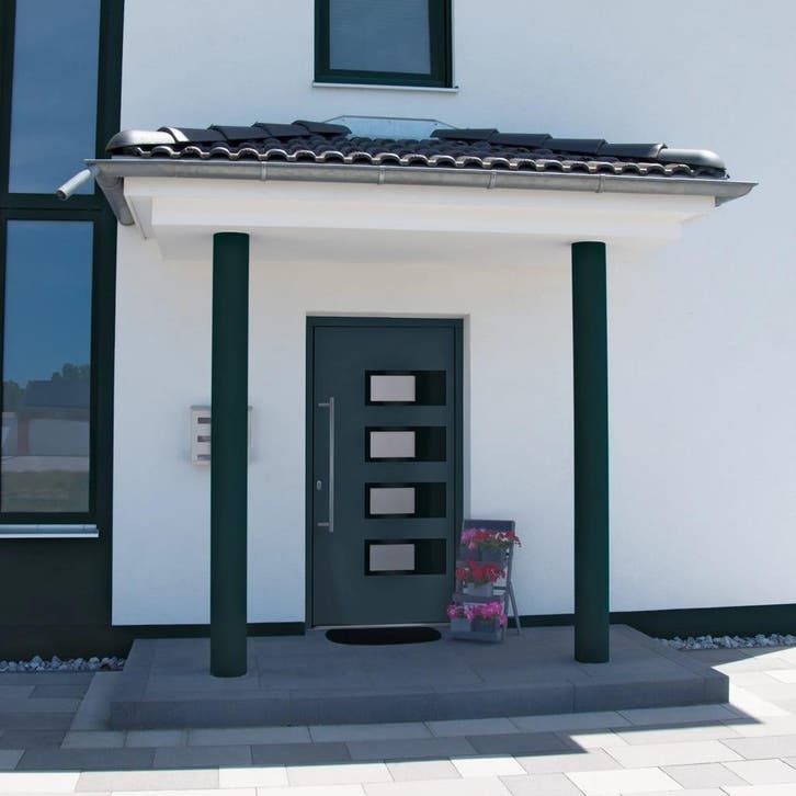 vidaXL Voordeur 110x210 cm aluminium en PVC antracietkleurig, Doe-het-zelf en Bouw, Deuren en Vliegenramen, Nieuw, Verzenden