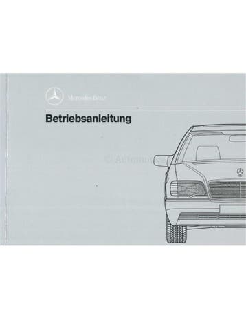 1992 MERCEDES BENZ S KLASSE INSTRUCTIEBOEKJE DUITS