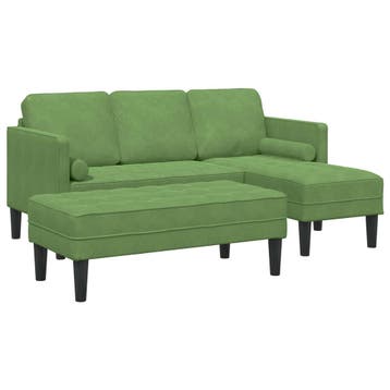 vidaXL bank / zetelstel 2 st Lichtgroen Polyester, Verzenden, Nieuw
