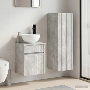 vidaXL Badkamermeubel Set 2 st Betongrijs 33 x 34,5 x 100 cm, Maison & Meubles, Tables | Coiffeuses, Verzenden