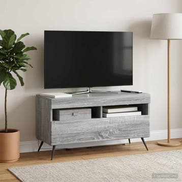 vidaXL LED tv-meubel Grijs Sonoma Bewerkt hout, Verzenden