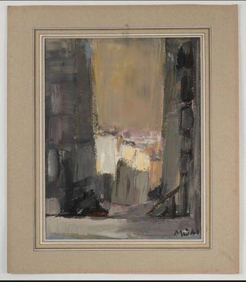 Roger Mühl (1929-2008) - Perspective sur la rue, Antiek en Kunst, Kunst | Schilderijen | Modern