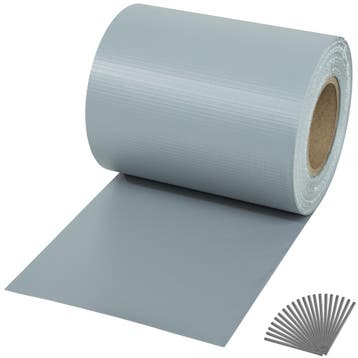 tectake PVC privacyfolie met bevestigingsclips - 35 m, grijs, Verzenden, Nieuw