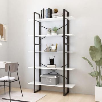 vidaXL Boekenkast met 5 schappen 100x30x175 cm bewerkt hout, Verzenden, Nieuw