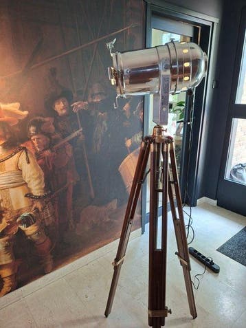Theaterlamp - Hout, Metaal, Messing, Aluminium - Authentieke