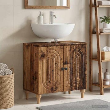 vidaXL Wastafel kabinet voor de badkamer ALKMAAR Oud hout, Huis en Inrichting, Verzenden, Nieuw