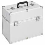 vidaXL Make-up koffer 38x23x34 cm aluminium zilverkleurig, Verzenden