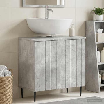 vidaXL Wastafel kabinet voor de badkamer ZWOLLE Betongrijs, Verzenden, Nieuw