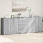 vidaXL Dressoirs 3 st bewerkt hout grijs sonoma eikenkleurig, Huis en Inrichting, Kasten | Dressoirs, Verzenden, Nieuw