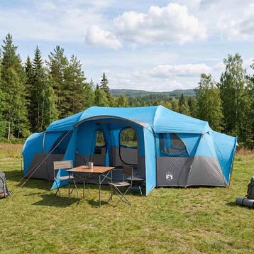 vidaXL Gezinstent met regenhoes waterdicht 10-persoons Blauw, Verzenden, Nieuw