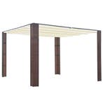 vidaXL Prieel met dak 300x300x220 cm poly rattan bruin en, Verzenden, Nieuw