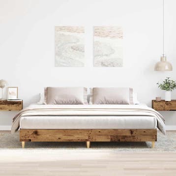 vidaXL Bedframe zonder matras 180x200 cm bewerkt hout oud, Verzenden, Nieuw