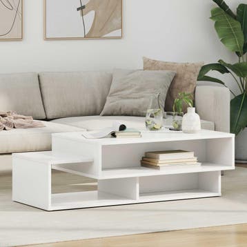 vidaXL Salontafel Wit 105 x 50 x 32,5 cm Bewerkt hout, Verzenden, Nieuw