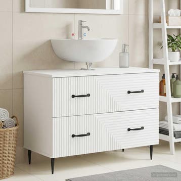 vidaXL Wastafel kabinet voor de badkamer HAARLEM Wit 82 x 41, Verzenden