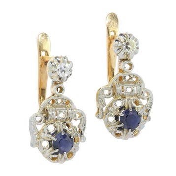 Oorbellen - 18 karaat Geel goud, Witgoud - 0.68ct. tw.