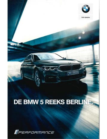 2018 BMW 5 SERIE SEDAN BROCHURE NEDERLANDS, Nieuw