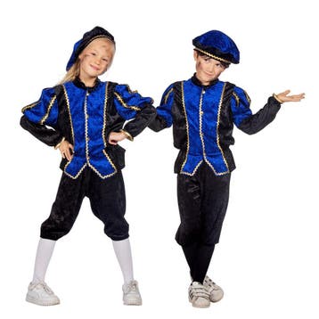 Pietenpak Kind Blauw/Zwart Luxe, Verzenden