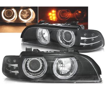 PHARES BMW SÉRIE 5 E39 95-03 ANGEL EYES NOIR CCFL, Verzenden