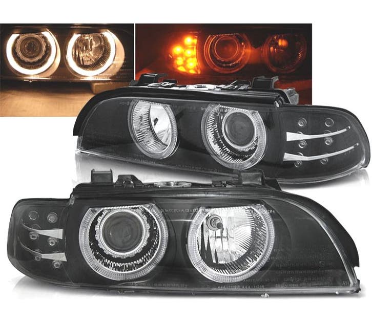 PHARES BMW SÉRIE 5 E39 95-03 ANGEL EYES NOIR CCFL, Auto-onderdelen, Verlichting, Verzenden