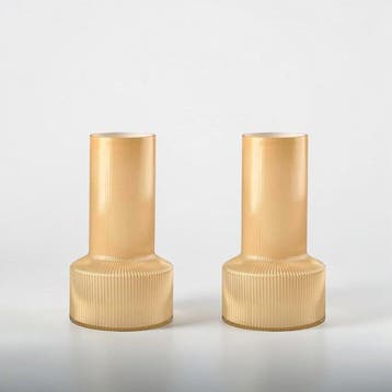 Villa Collection - Vaas (2) - Hvils Vase - Glas - 2 stuks -