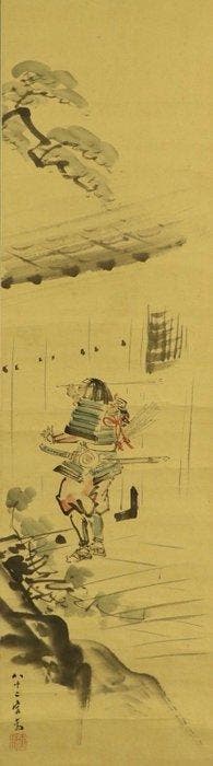 Musha - Papier, stof, Been - Kikuchi Ysai - Japan - Edo