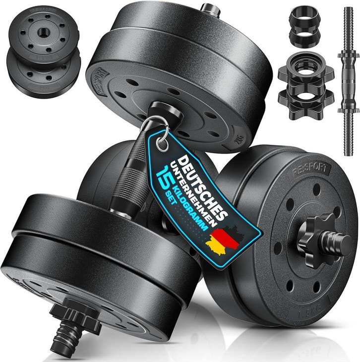 Dumbells set - Gewichten set - Halterset - Verstelbaar - 15, Sport en Fitness, Fitnessmaterialen, Nieuw, Verzenden