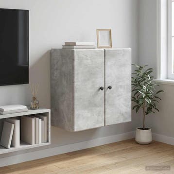 vidaXL Wandkast 59 x 31 x 60 cm Bewerkt hout Betongrijs, Verzenden, Nieuw