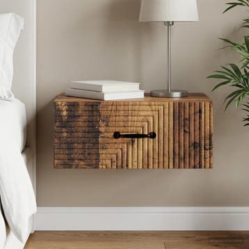 vidaXL Muurbevestigde Nachttafel Oud hout 49 x 34,5 x 20 cm, Verzenden, Nieuw