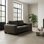 Leren bank Enjoy - 2,5 zits - Hermes Antracite, Nieuw, Ophalen of Verzenden, Modern, 200 tot 250 cm